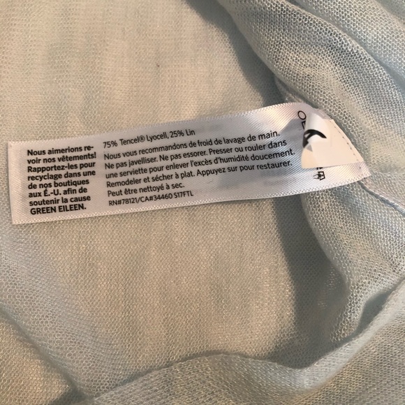 EILEEN FISHER Blue Thin Tencel Linen SWEATER M - Picture 5 of 6